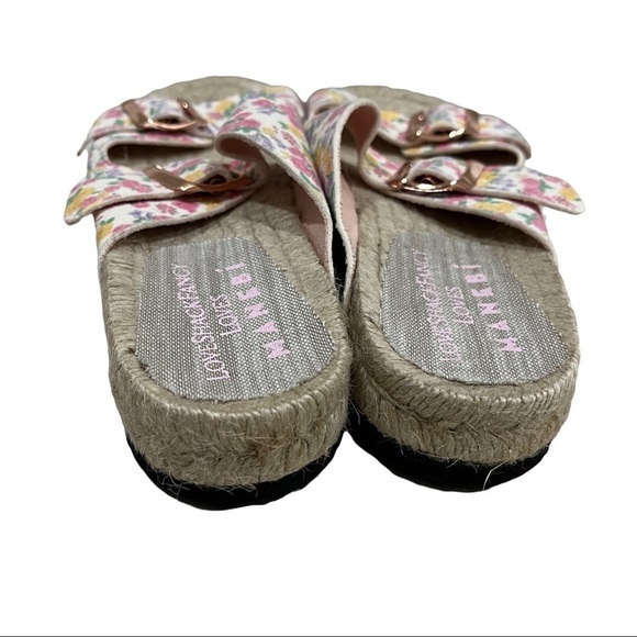Manebi x LoveShackFancy Size 36 Floral Slide Platform Sandals Buckle - Picture 5 of 8